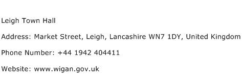 Leigh Town Hall Address Contact Number