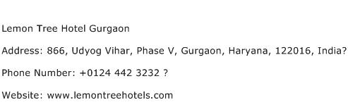 Lemon Tree Hotel Gurgaon Address Contact Number