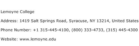Lemoyne College Address Contact Number