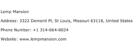 Lemp Mansion Address Contact Number