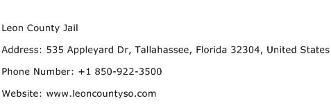Leon County Jail Address Contact Number
