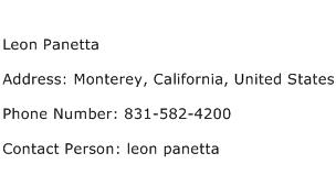 Leon Panetta Address Contact Number
