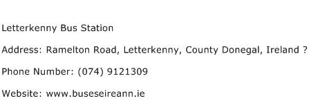 Letterkenny Bus Station Address Contact Number