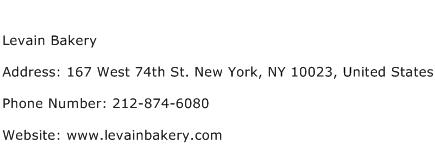 Levain Bakery Address Contact Number