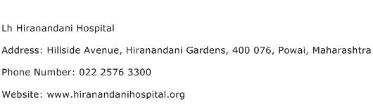Lh Hiranandani Hospital Address Contact Number