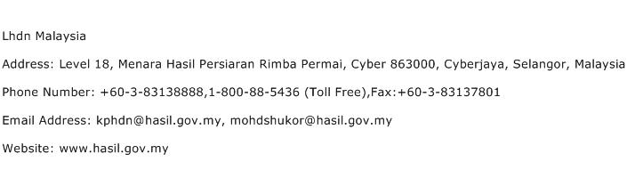 Lhdn Malaysia Address, Contact Number of Lhdn Malaysia