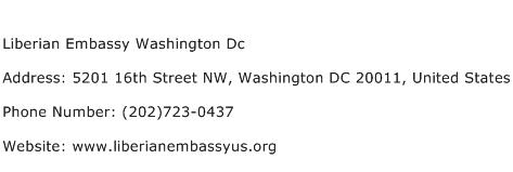 Liberian Embassy Washington Dc Address Contact Number
