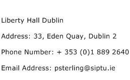 Liberty Hall Dublin Address Contact Number
