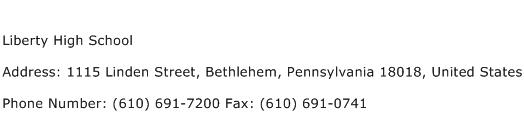 Liberty High School Address Contact Number