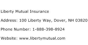 Liberty Mutual Insurance Address Contact Number