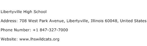 Libertyville High School Address Contact Number