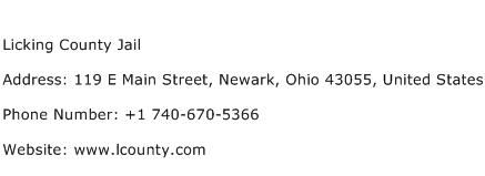 Licking County Jail Address Contact Number