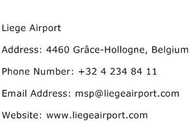 Liege Airport Address Contact Number