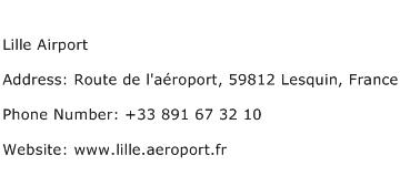 Lille Airport Address Contact Number