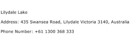 Lilydale Lake Address Contact Number