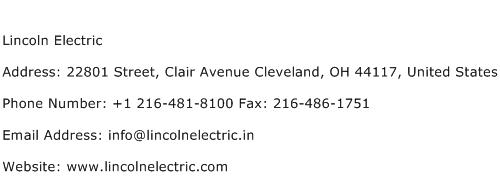 Lincoln Electric Address Contact Number