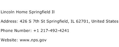 Lincoln Home Springfield Il Address Contact Number