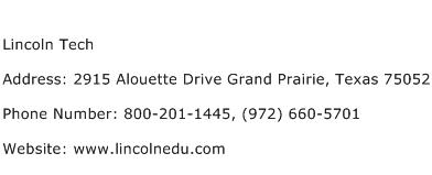Lincoln Tech Address Contact Number