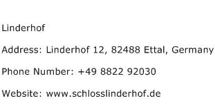 Linderhof Address Contact Number