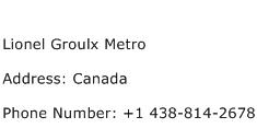 Lionel Groulx Metro Address Contact Number