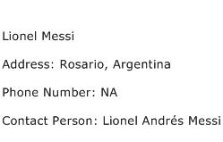 Lionel Messi Address Contact Number
