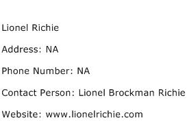 Lionel Richie Address Contact Number