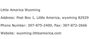 Little America Wyoming Address Contact Number