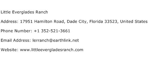 Little Everglades Ranch Address Contact Number