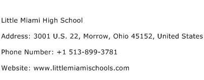 Little Miami High School Address Contact Number