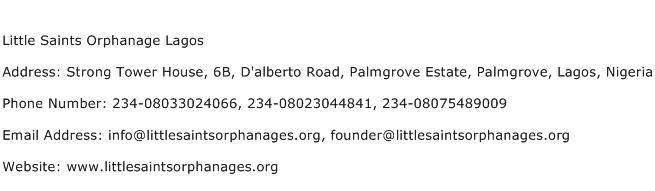 Little Saints Orphanage Lagos Address Contact Number