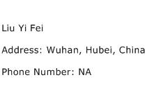 Liu Yi Fei Address Contact Number