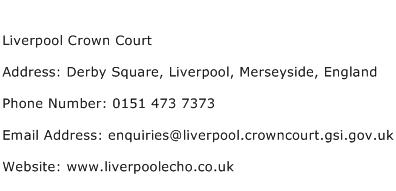 Liverpool Crown Court Address Contact Number