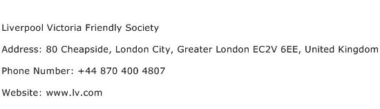 Liverpool Victoria Friendly Society Address Contact Number