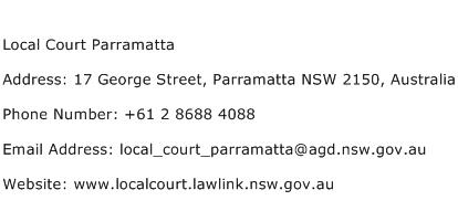 Local Court Parramatta Address Contact Number