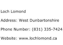 Loch Lomond Address Contact Number