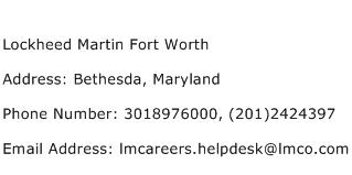 Lockheed Martin Fort Worth Address Contact Number