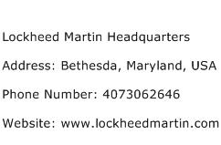 Lockheed Martin Headquarters Address Contact Number