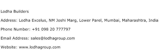 Lodha Builders Address Contact Number