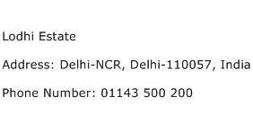 Lodhi Estate Address Contact Number