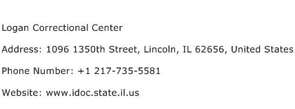 Logan Correctional Center Address Contact Number