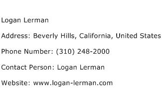 Logan Lerman Address Contact Number