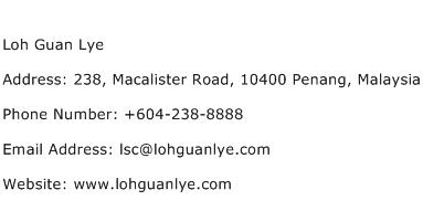 Loh Guan Lye Address Contact Number