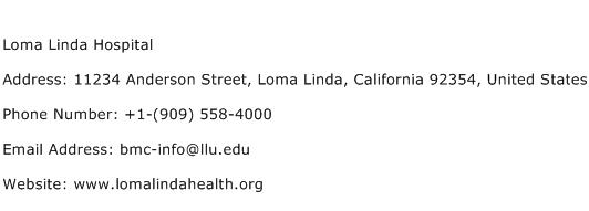 Loma Linda Hospital Address Contact Number