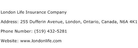 London Life Insurance Company Address Contact Number