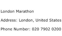 London Marathon Address Contact Number