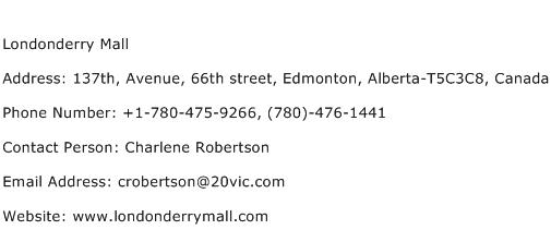 Londonderry Mall Address Contact Number
