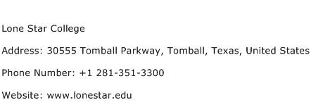 Lone Star College Address Contact Number