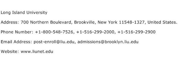 Long Island University Address Contact Number