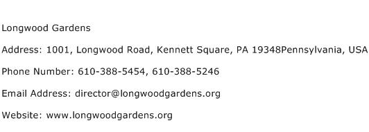 Longwood Gardens Address Contact Number