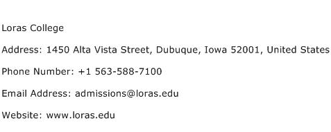 Loras College Address Contact Number
